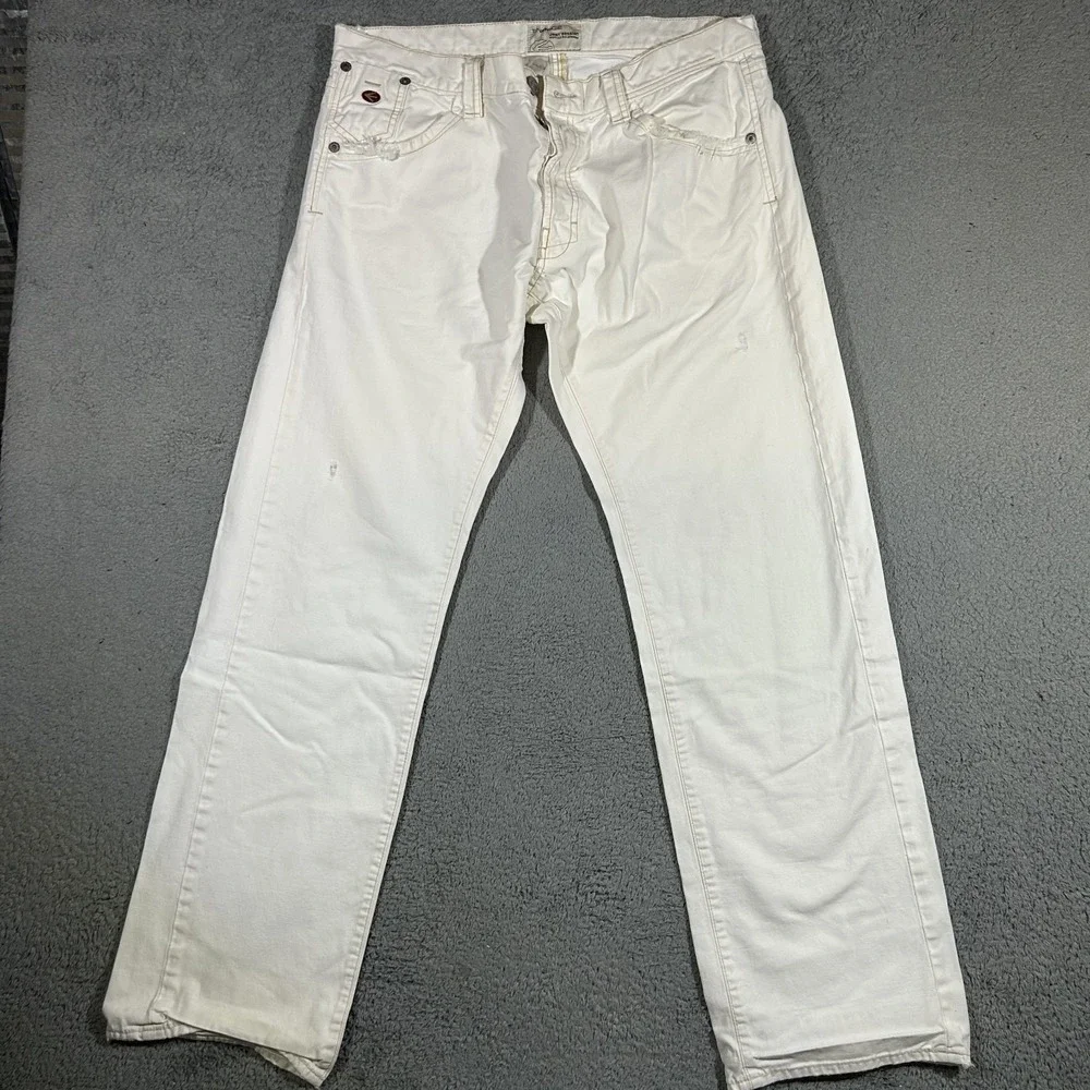 Y2k Energie Jean'session Mens Size 38x35 Regular White Jeans Pants #3626